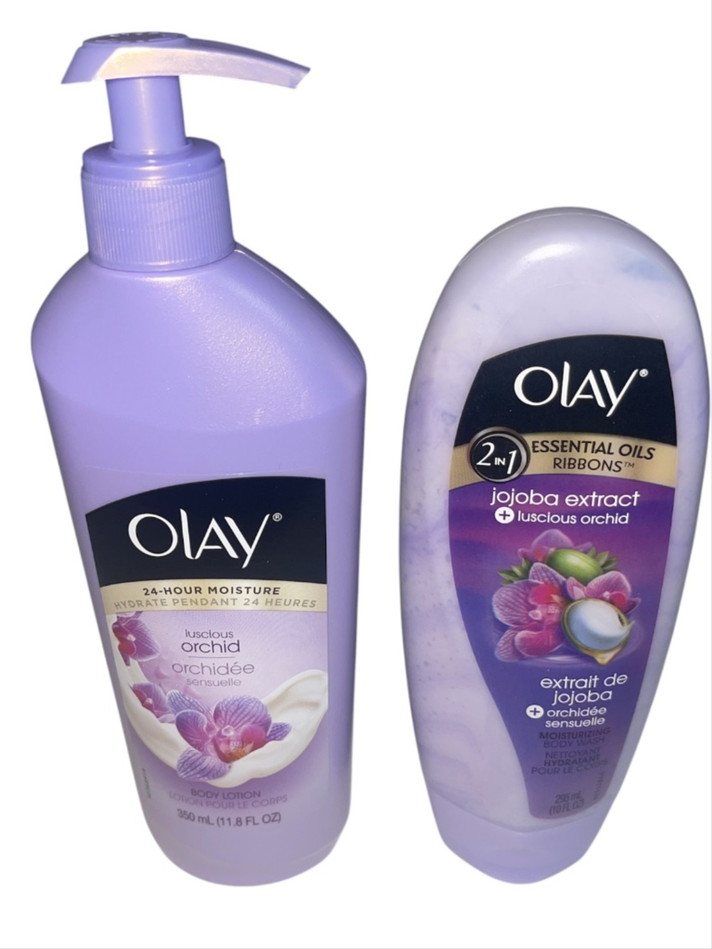 Olay Luscious Orchid Body Lotion 24-Hour Moisture & Body Wash Lot Set New